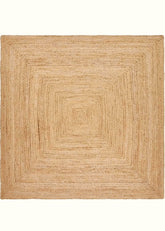 Square Natural Plain Handmade Jute Rug